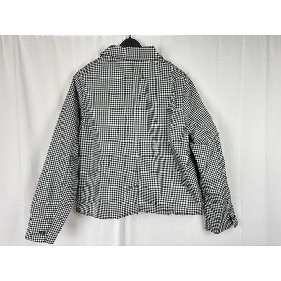 J. Crew Quilted Lady Shirt Jacket PrimaLoft Warm Black/White Gingham Size L - Picture 2 of 11